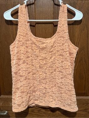 Willow Peach Lace Scoop Neck Tank